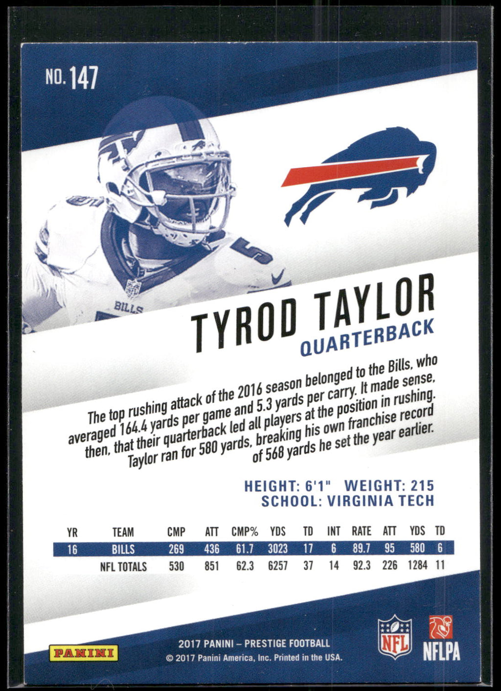 2017 Panini Prestige #147 Tyrod Taylor