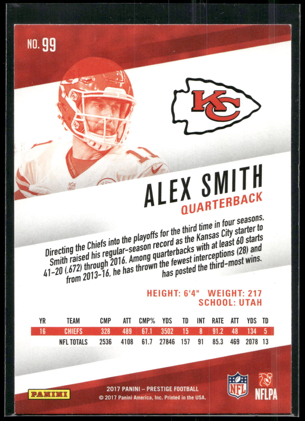 2017 Panini Prestige #99 Alex Smith