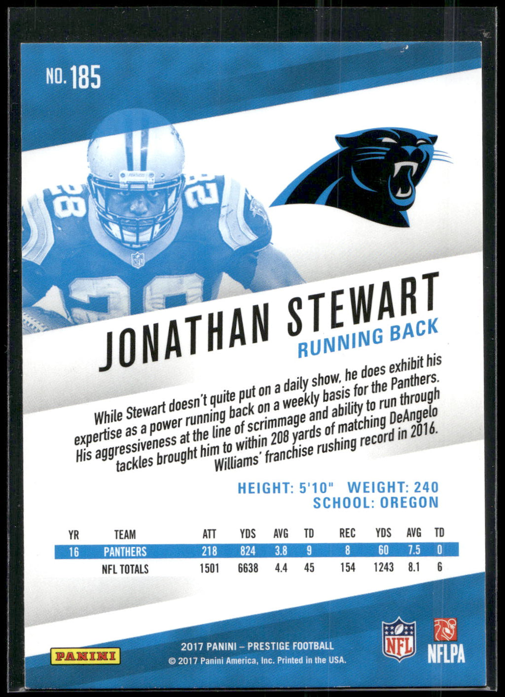 2017 Panini Prestige #185 Jonathan Stewart