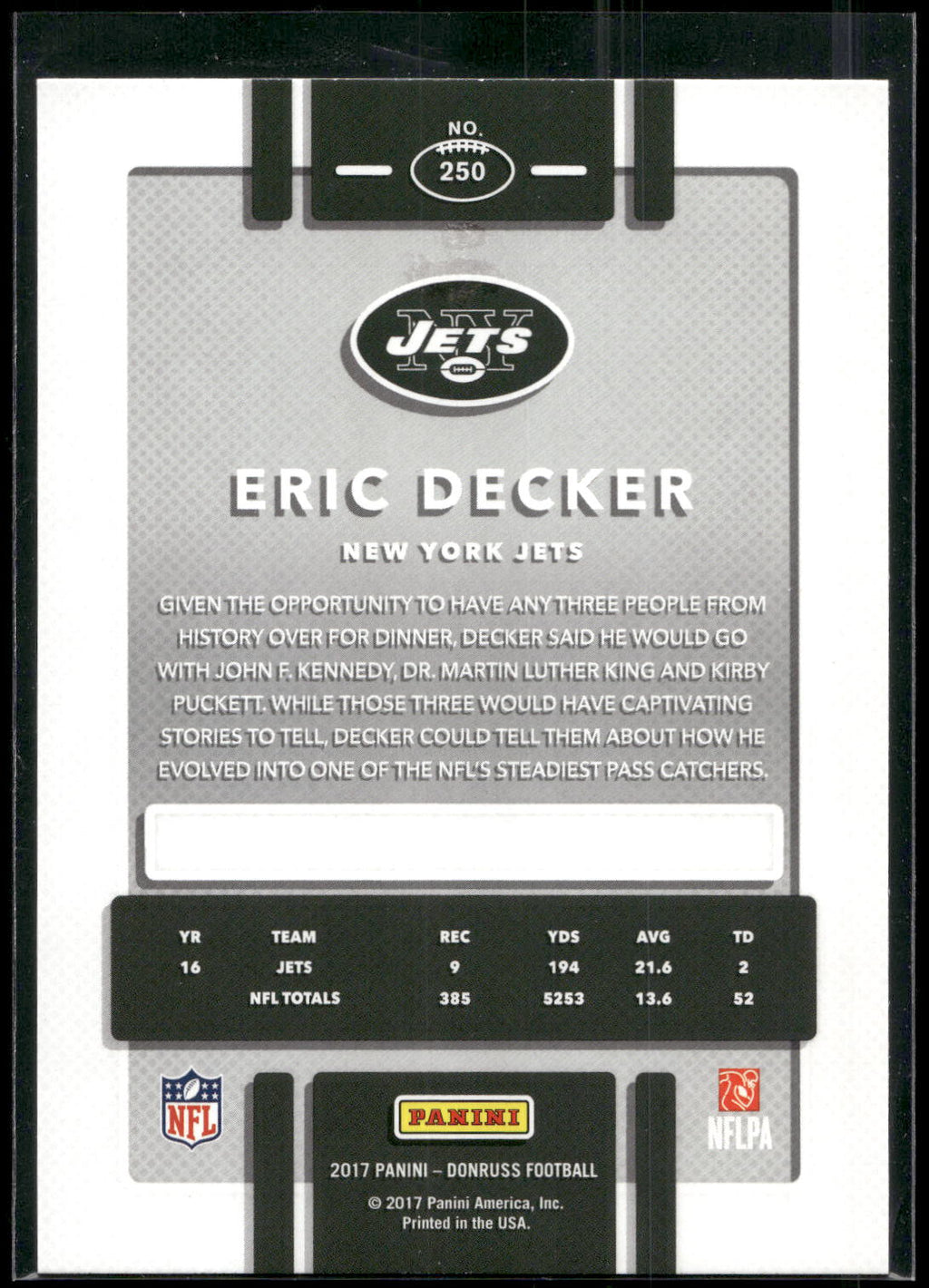 2017 Donruss #250 Eric Decker