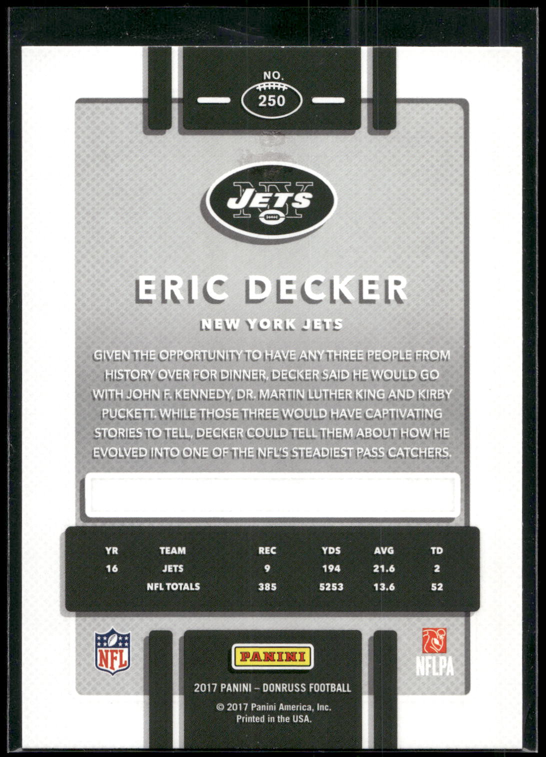 2017 Donruss #250 Eric Decker