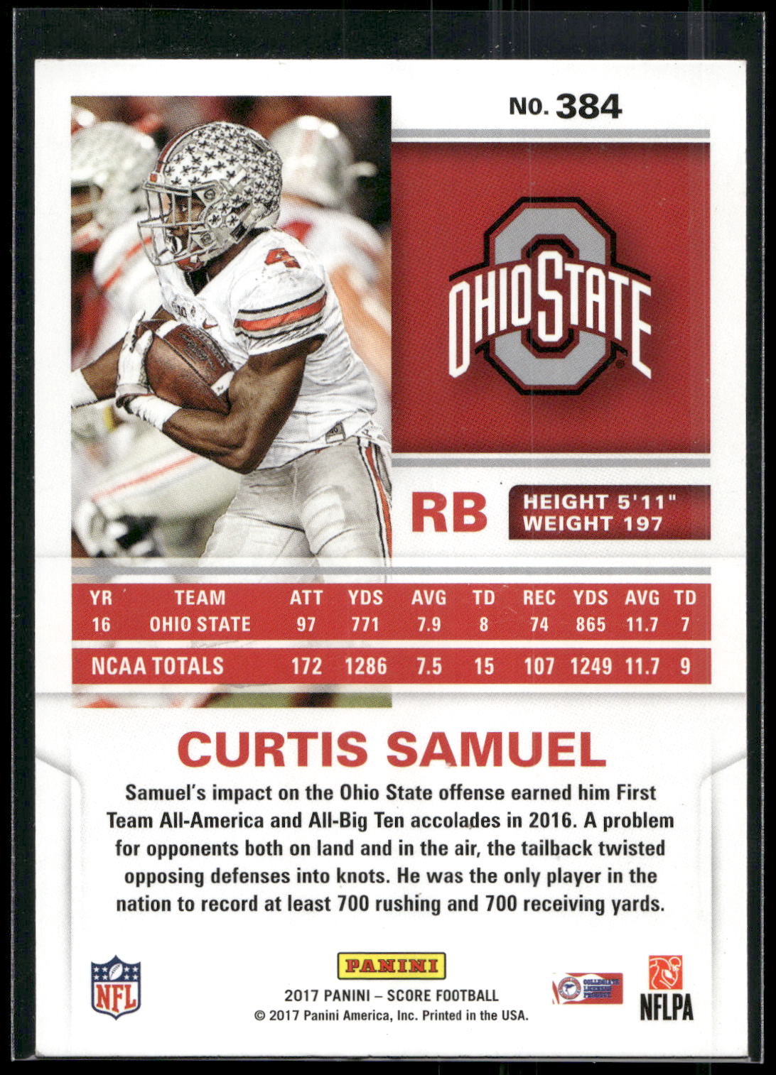 2017 Score #384 Curtis Samuel