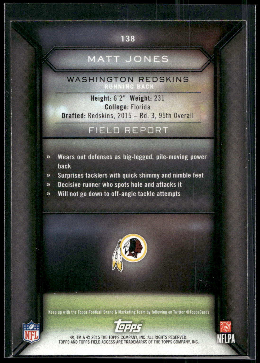 2015 Topps Field Access #138 Matt Jones