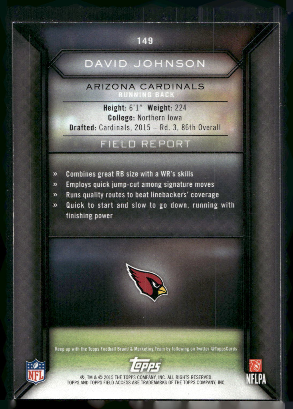 2015 Topps Field Access #149 David Johnson
