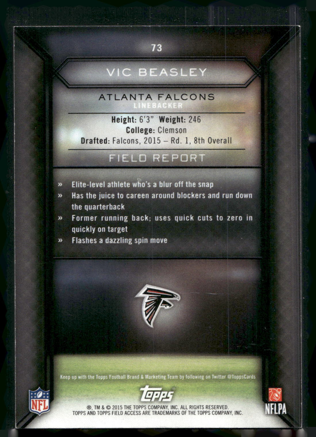 2015 Topps Field Access #73 Vic Beasley