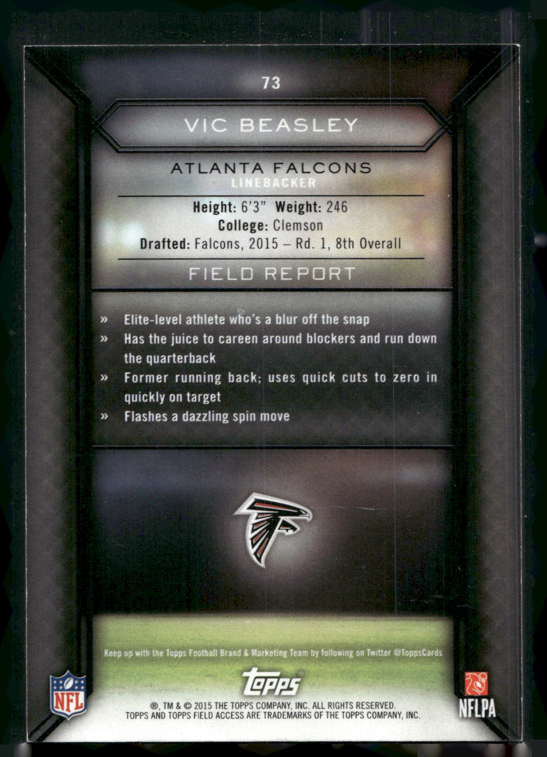 2015 Topps Field Access #73 Vic Beasley