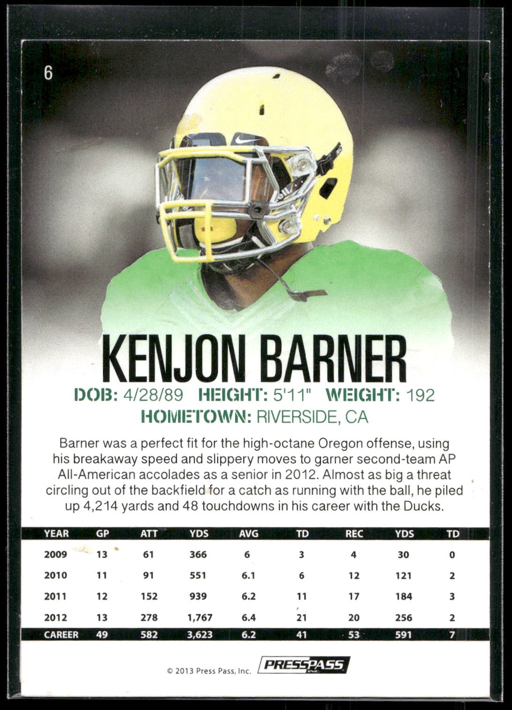 2013 Press Pass #6 Kenjon Barner