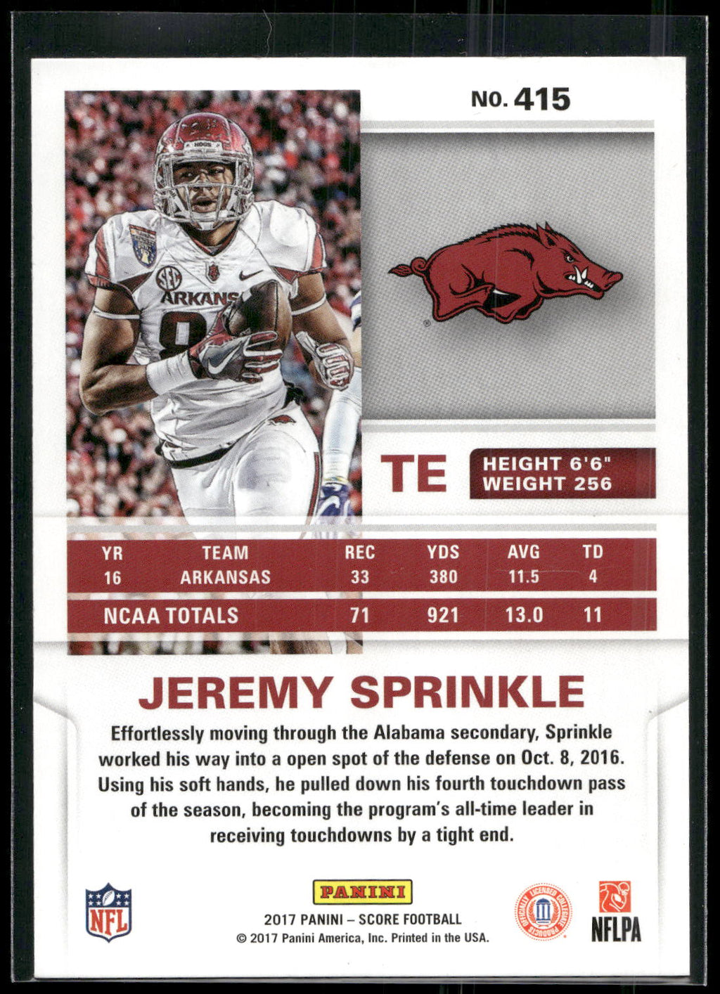 2017 Score #415 Jeremy Sprinkle