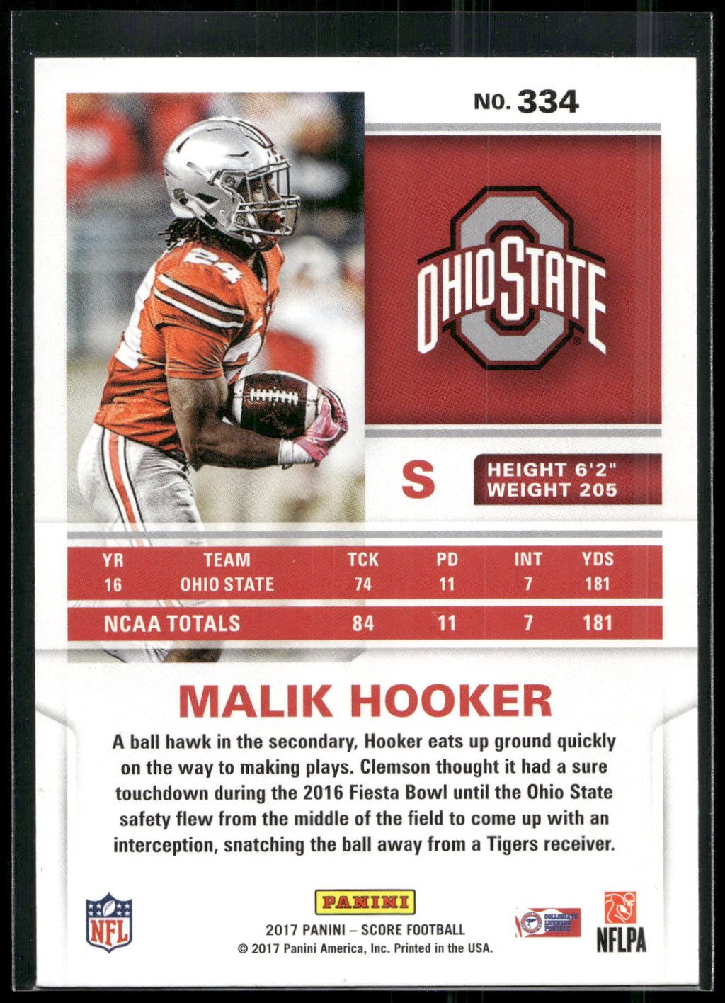 2017 Score #334 Malik Hooker