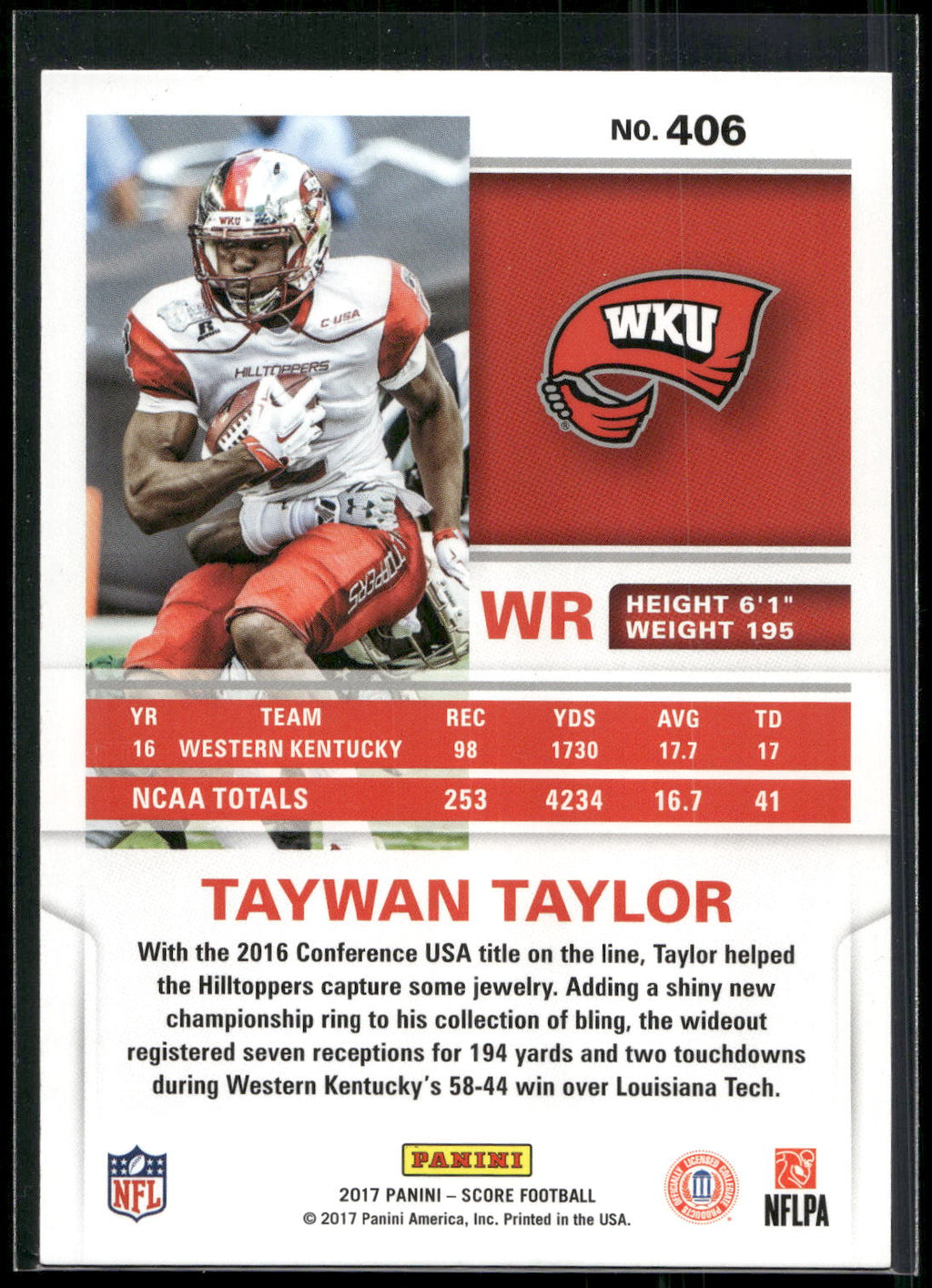 2017 Score #406 Taywan Taylor