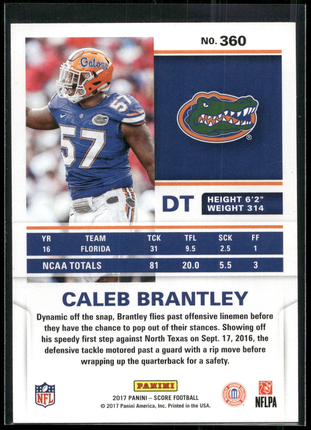 2017 Score #360 Caleb Brantley