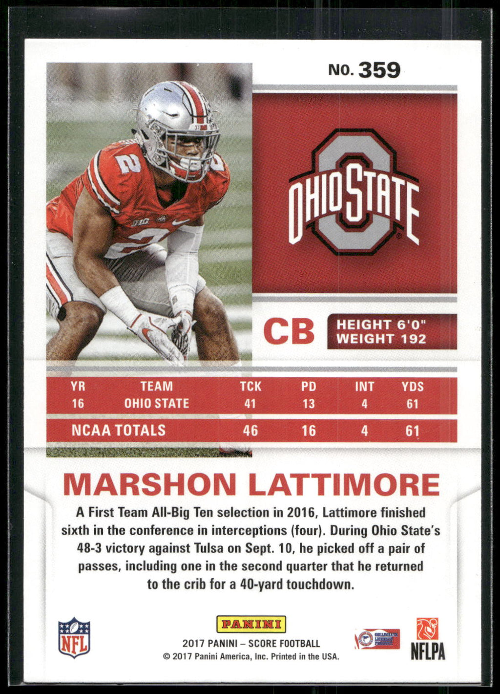 2017 Score #359 Marshon Lattimore