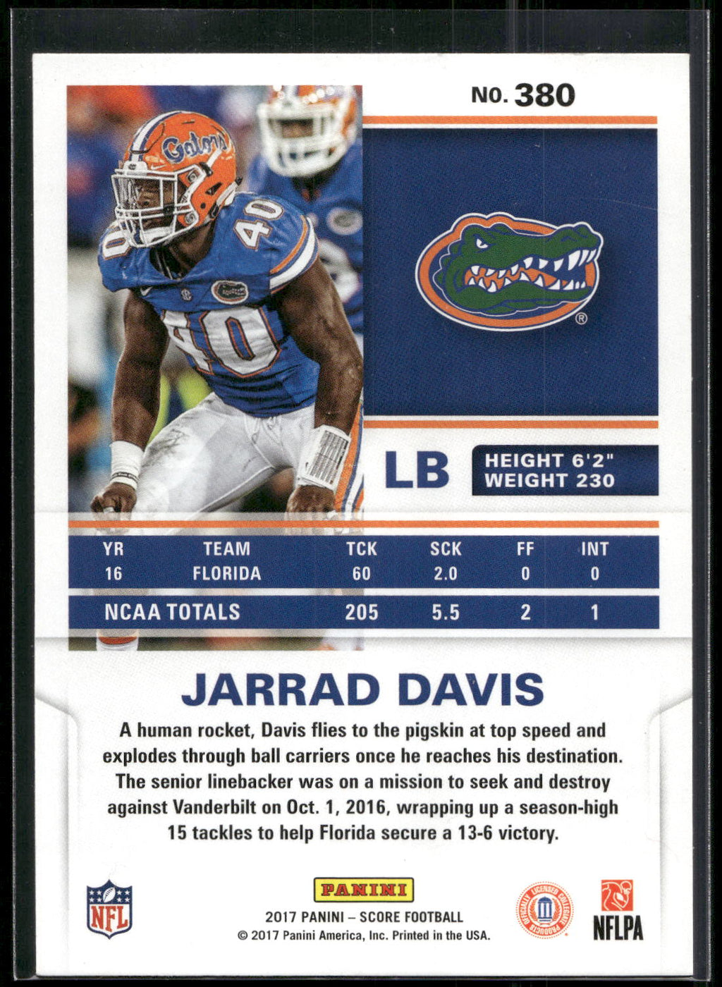 2017 Score #380 Jarrad Davis