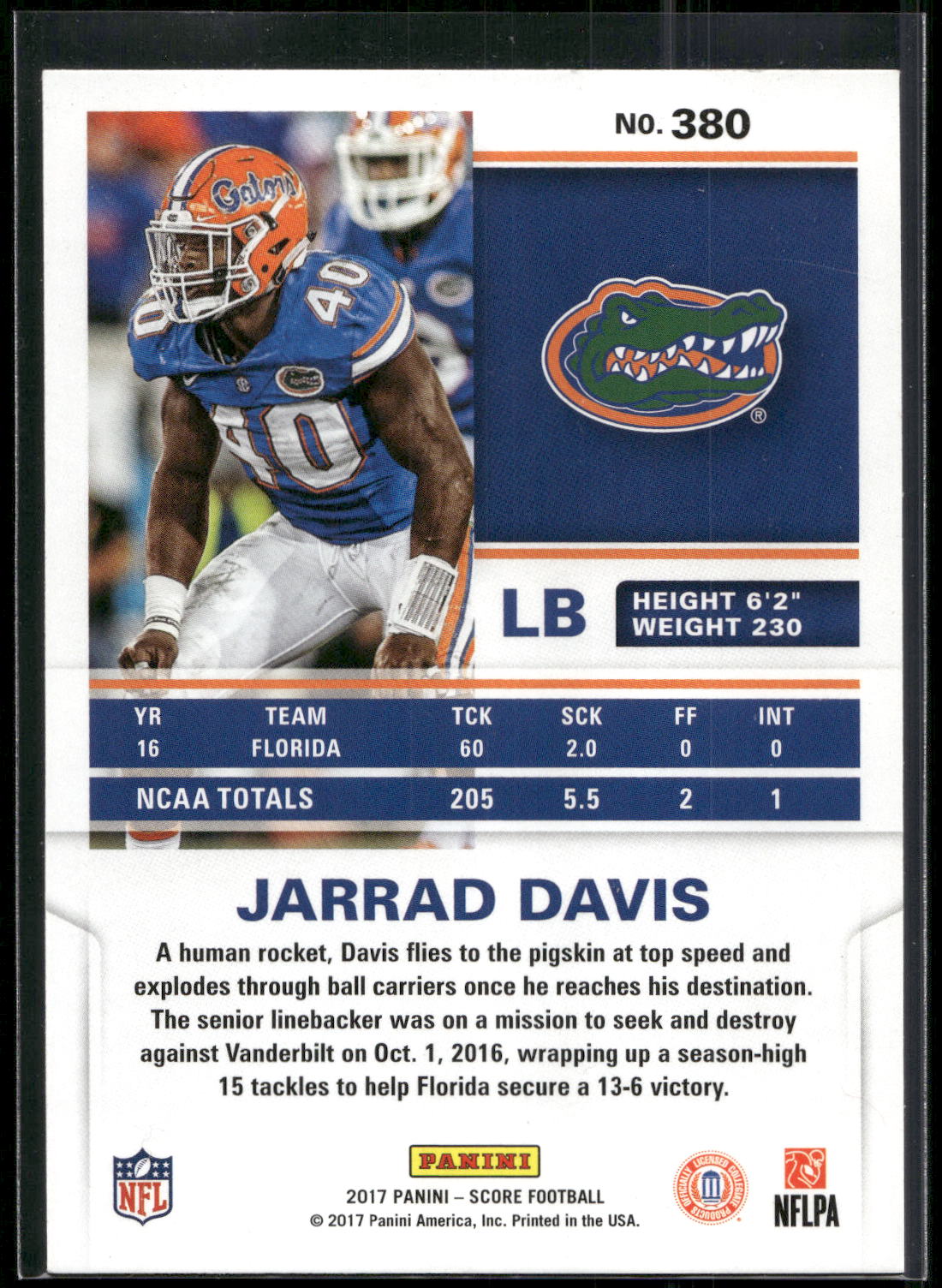 2017 Score #380 Jarrad Davis