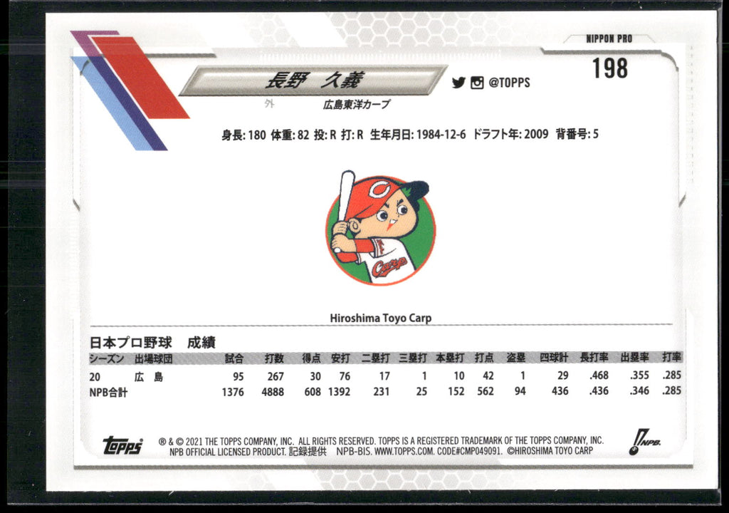 2021 Topps NPB #198 Hisayoshi Chono