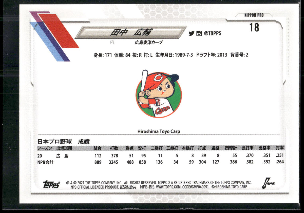 2021 Topps NPB #18 Kosuke Tanaka