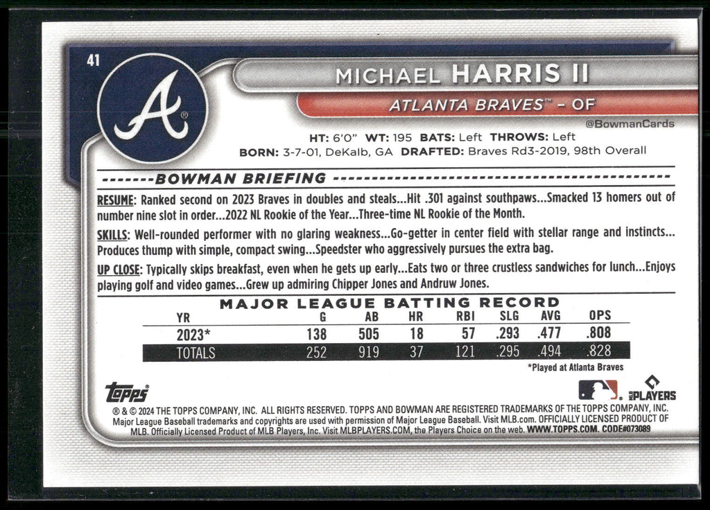 2024 Bowman #41 Michael Harris II