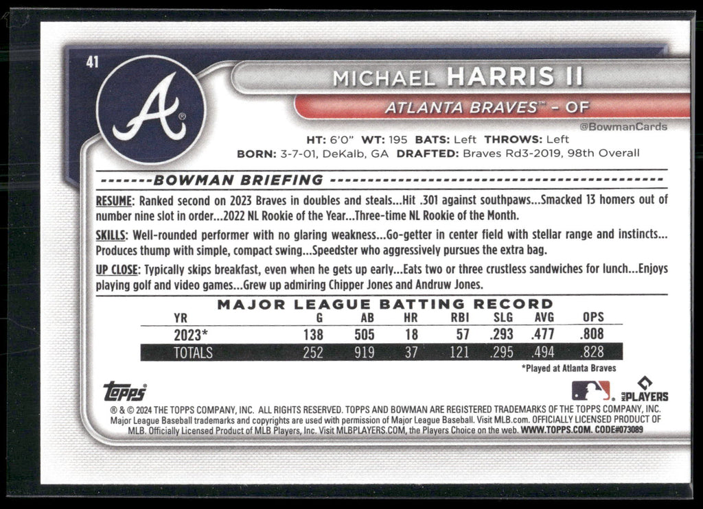 2024 Bowman #41 Michael Harris II