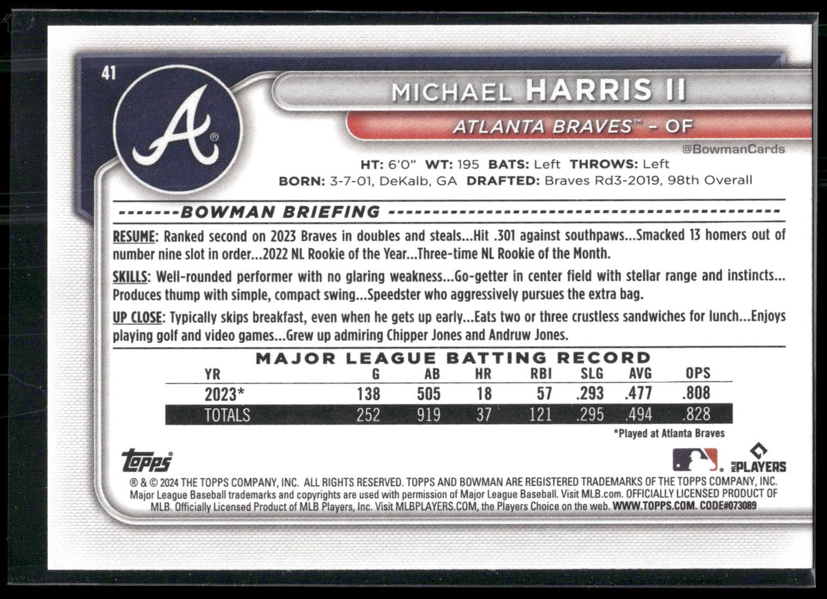 2024 Bowman #41 Michael Harris II