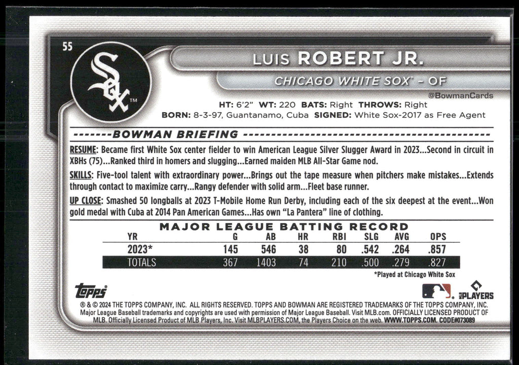 2024 Bowman #55 Luis Robert Jr.