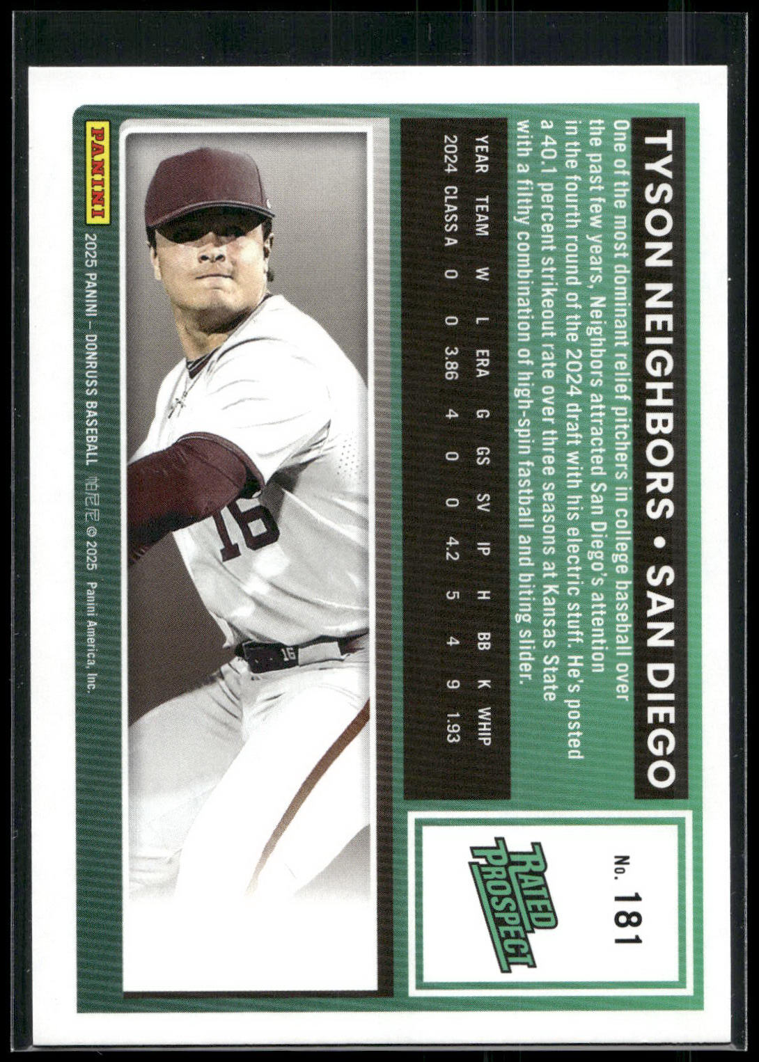 2025 Donruss #181 Tyson Neighbors