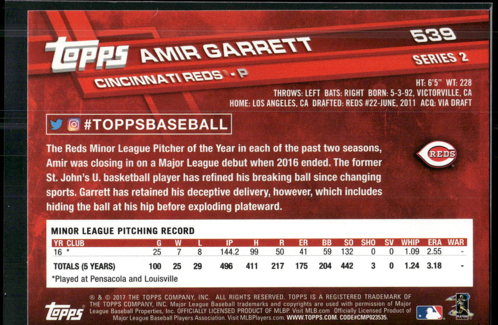 2017 Topps #539 Amir Garrett