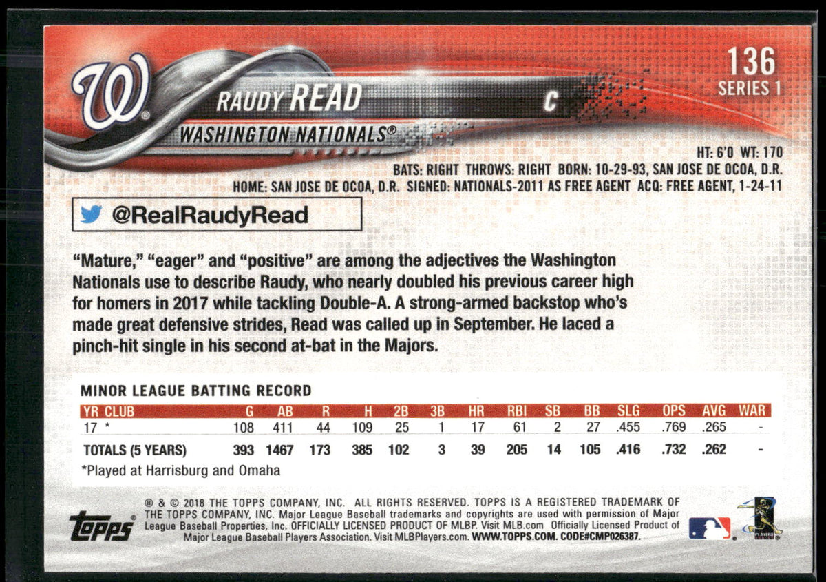 2018 Topps #136 Raudy Read