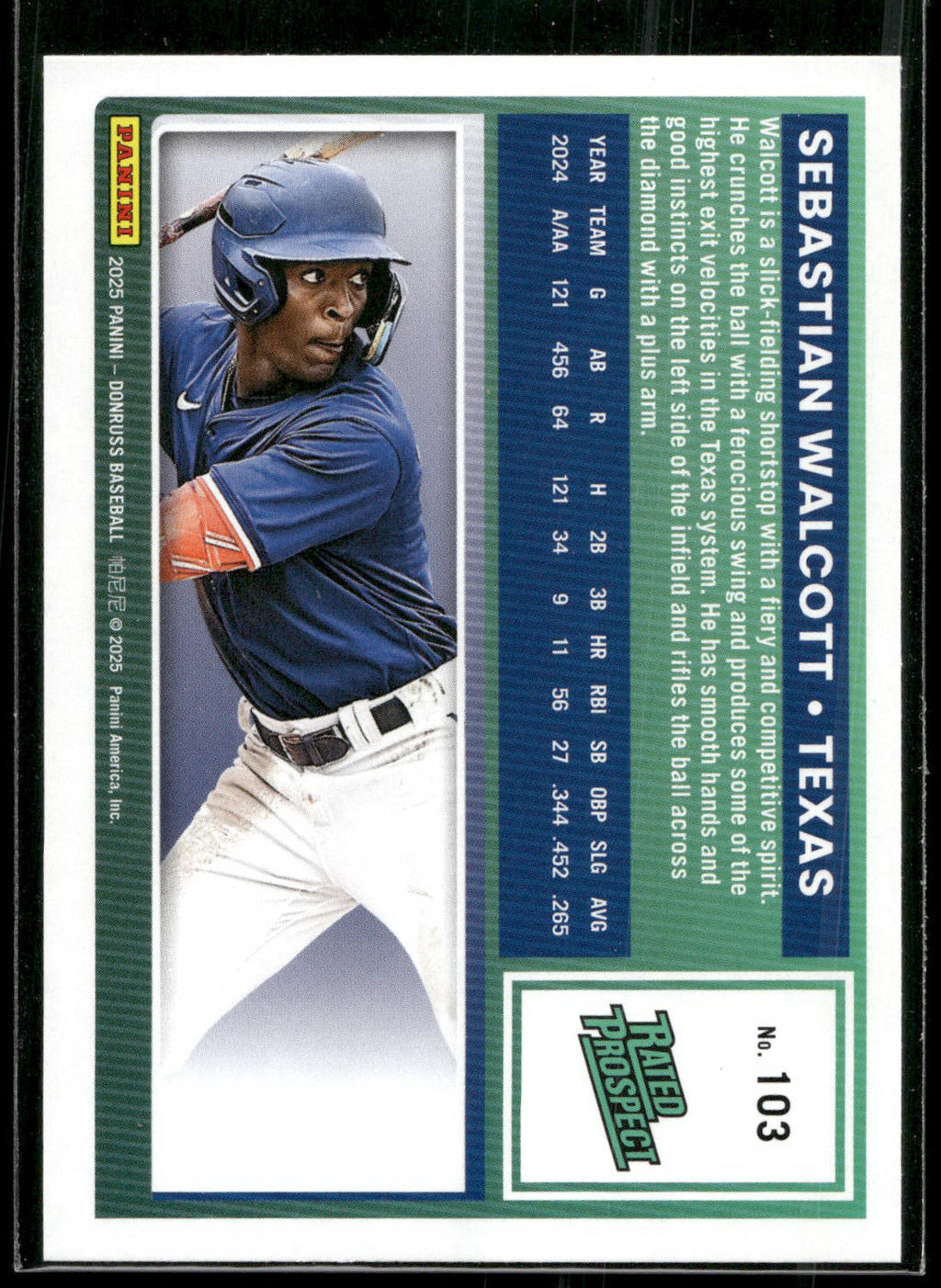 2025 Donruss #103 Sebastian Walcott