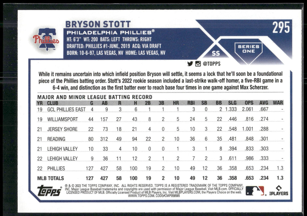 2023 Topps #295 Bryson Stott