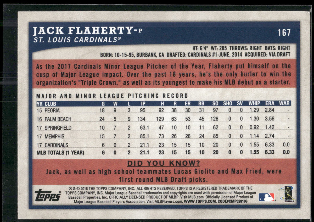 2018 Topps Big League #167 Jack Flaherty