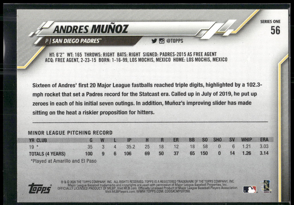 2020 Topps #56 Andres Muñoz