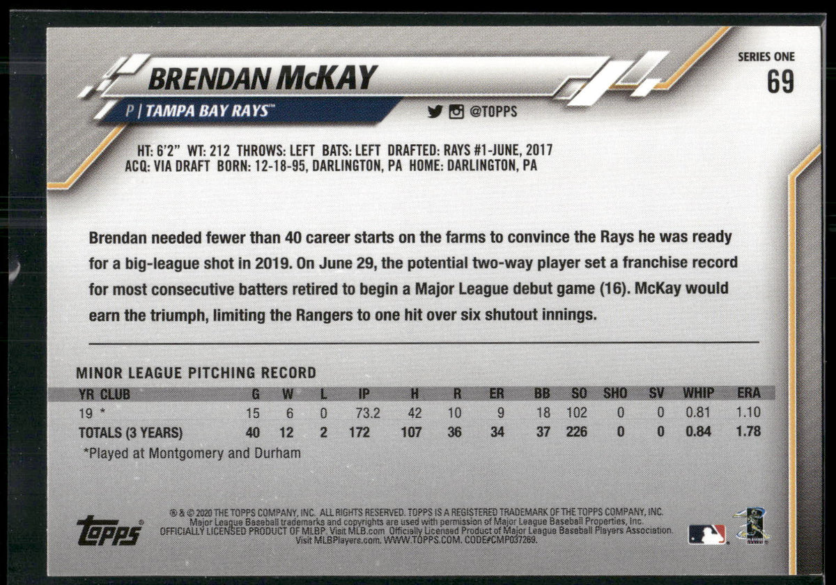 2020 Topps #69 Brendan McKay