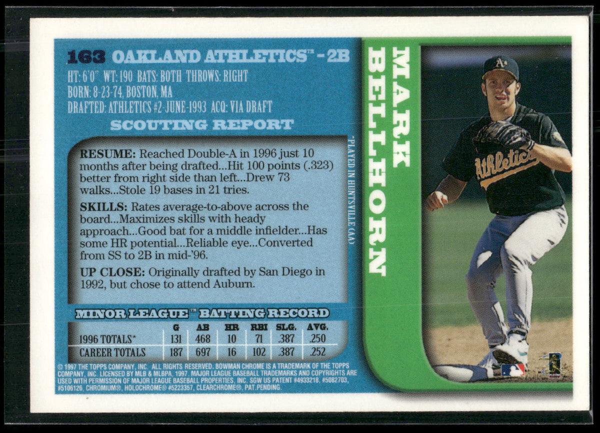 1997 Bowman Chrome #163 Mark Bellhorn
