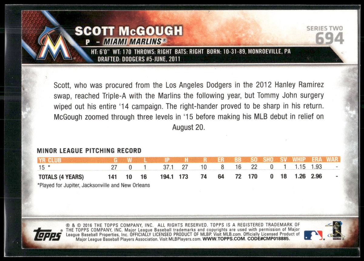 2016 Topps #694 Scott McGough