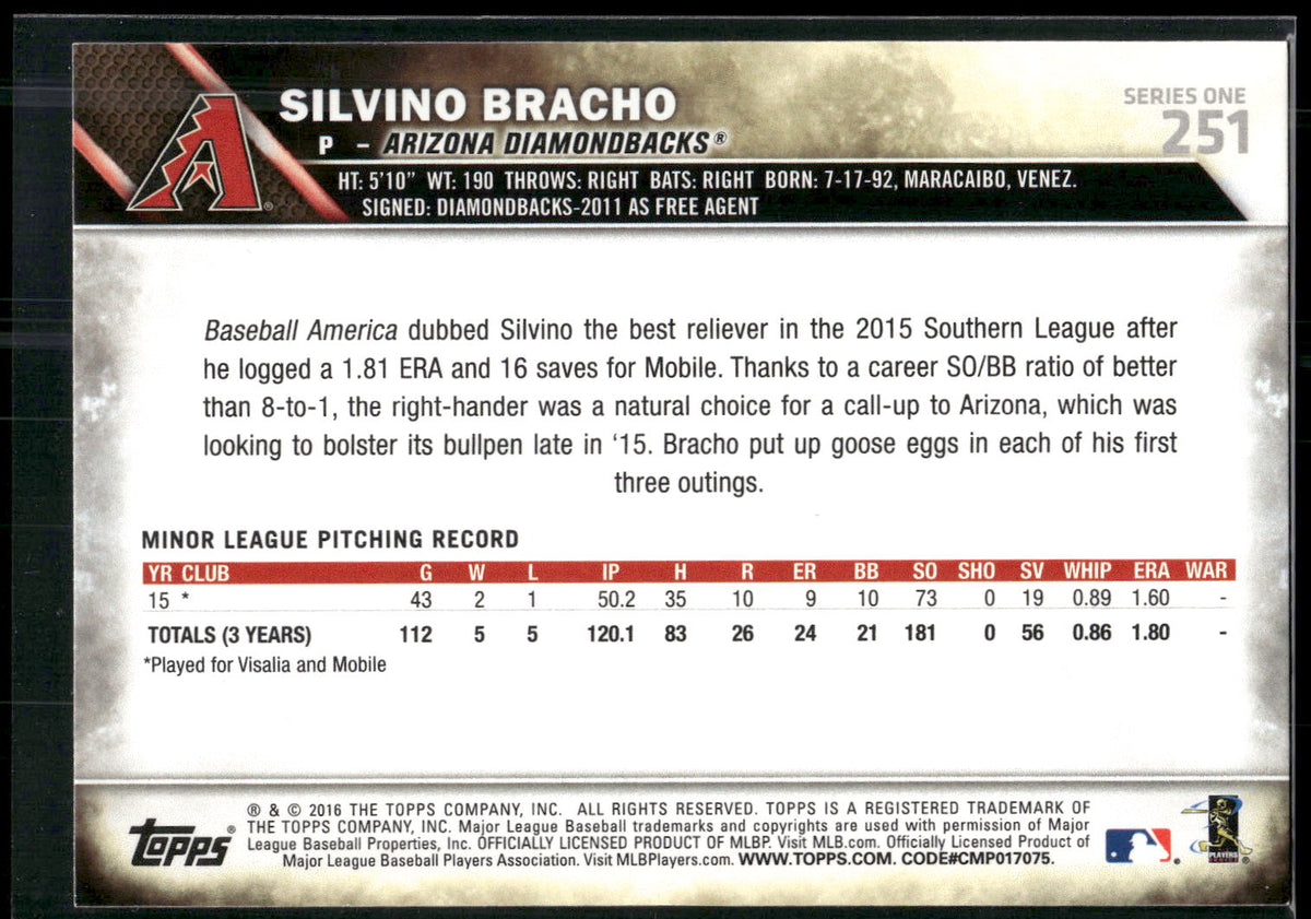 2016 Topps #251 Silvino Bracho
