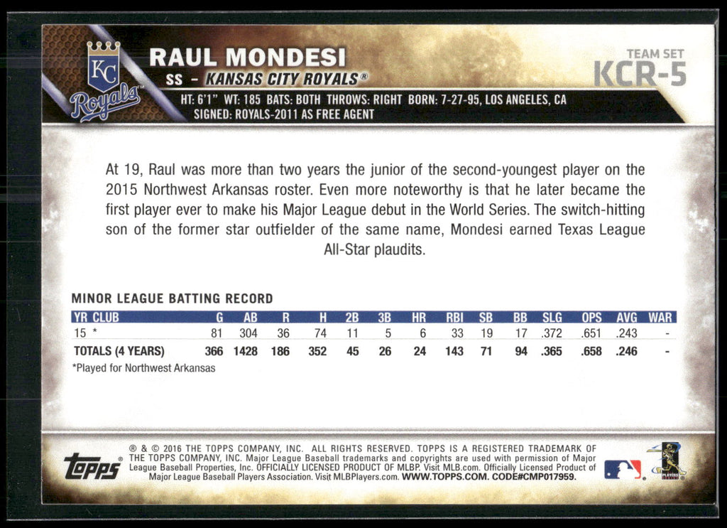 2016 Topps #395 Raul Mondesi