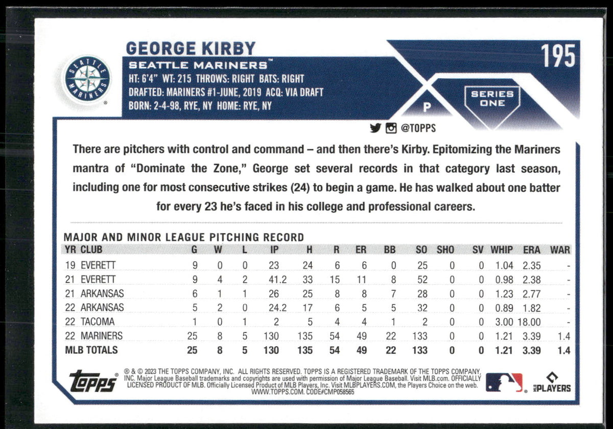 2023 Topps #195 George Kirby