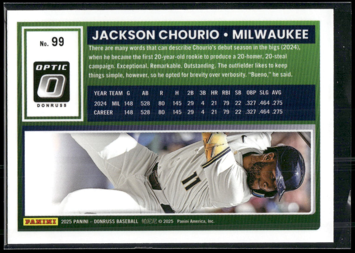 2025 Donruss #99 Jackson Chourio Optic