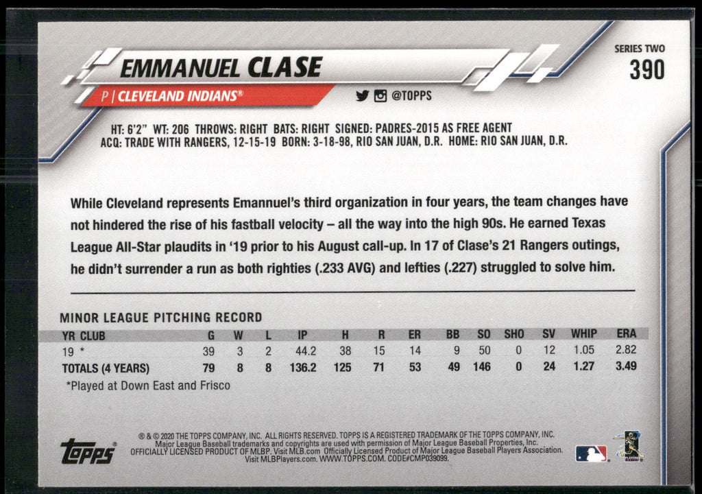 2020 Topps #390 Emmanuel Clase