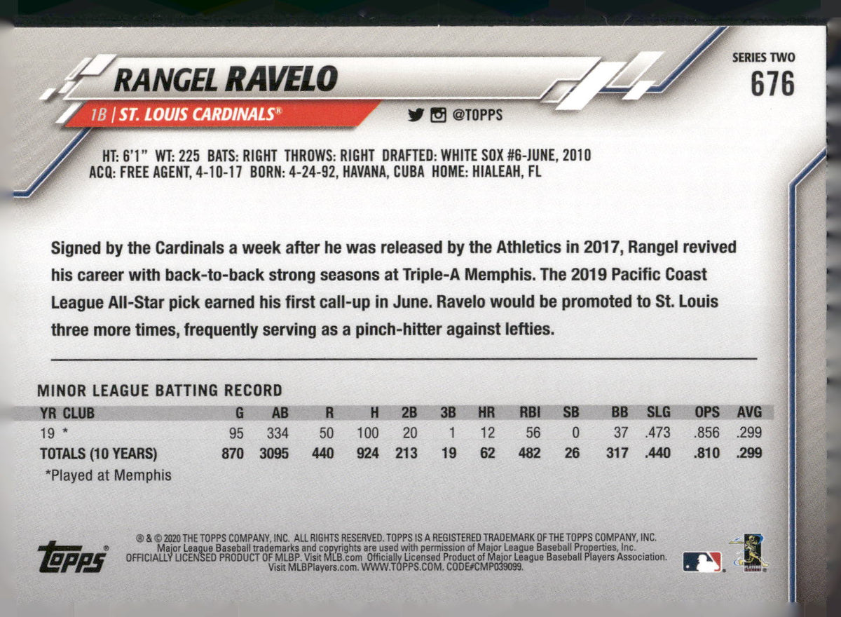 2020 Topps #676 Rangel Ravelo