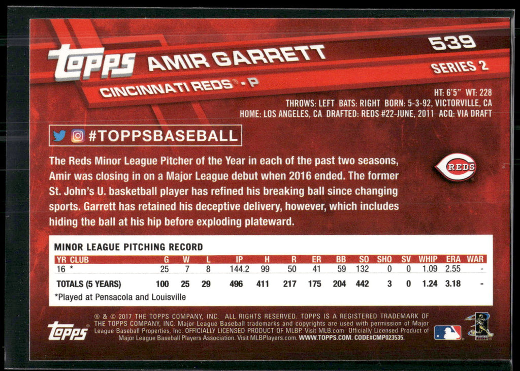 2017 Topps #539 Amir Garrett
