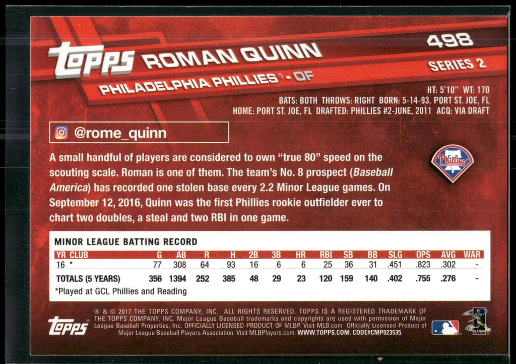 2017 Topps #498 Roman Quinn