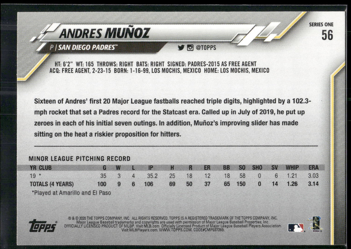 2020 Topps #56 Andres Muñoz