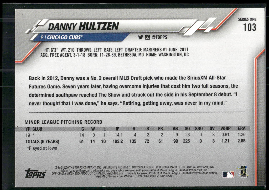 2020 Topps #103 Danny Hultzen