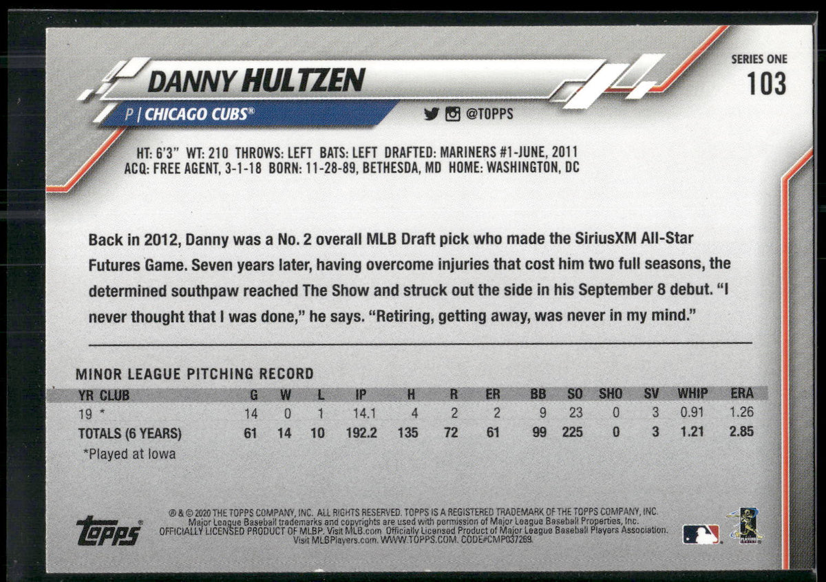 2020 Topps #103 Danny Hultzen