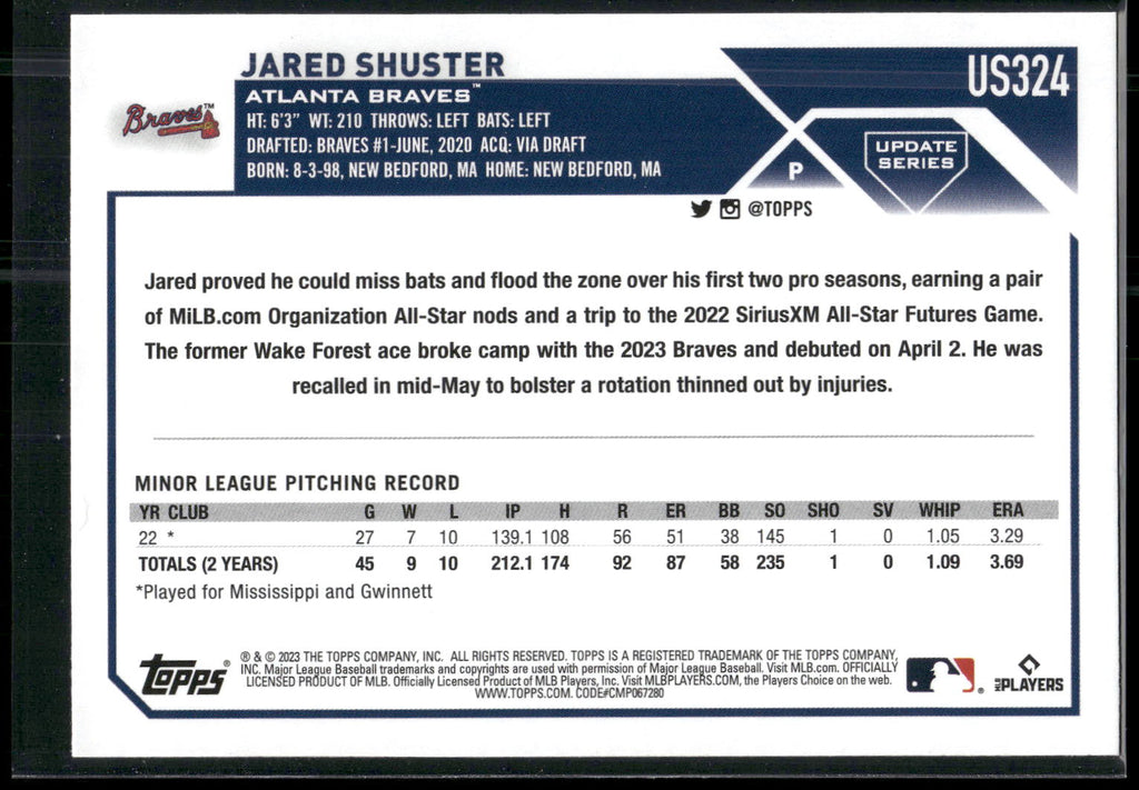 2023 Topps Update #US324 Jared Shuster