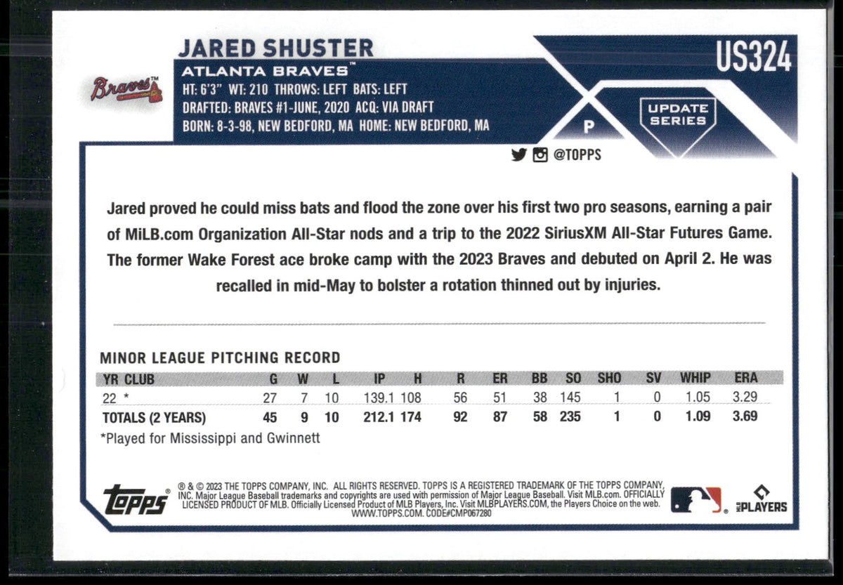 2023 Topps Update #US324 Jared Shuster