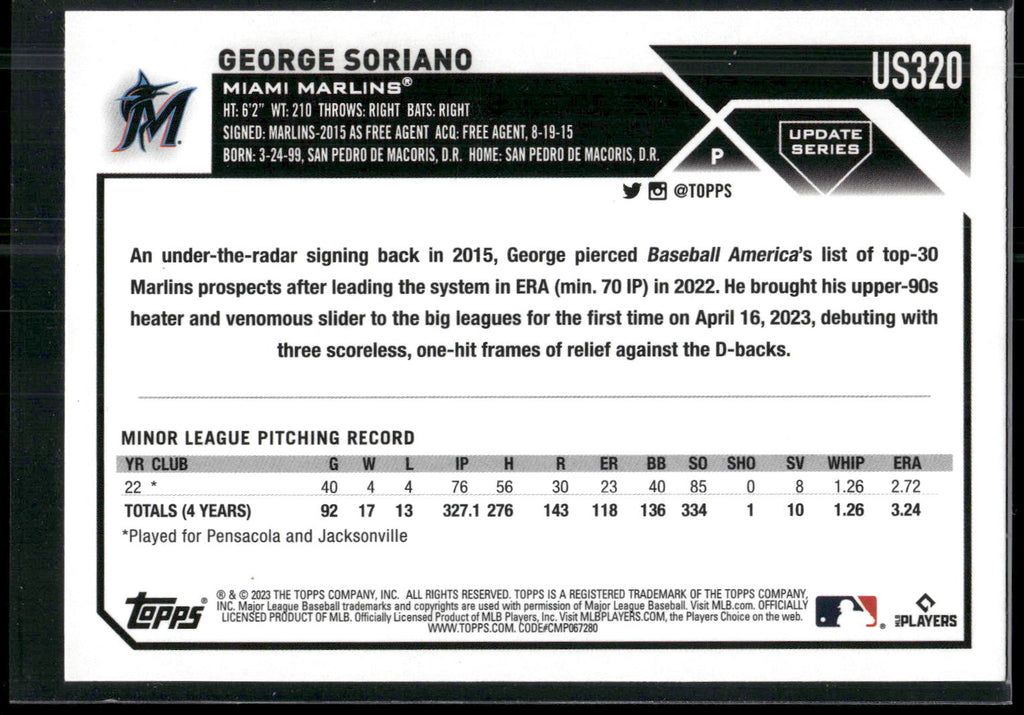 2023 Topps Update #US320 George Soriano