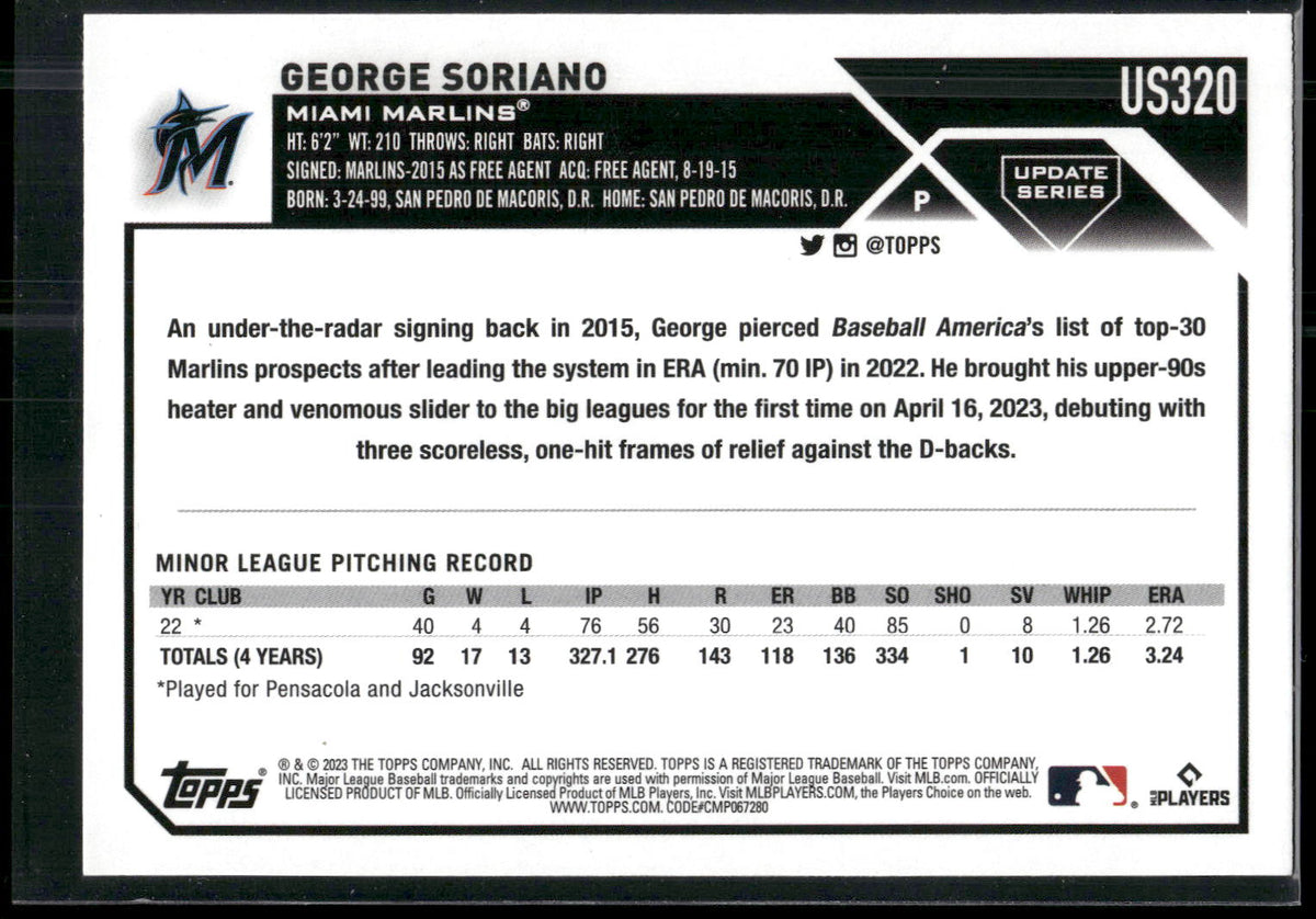 2023 Topps Update #US320 George Soriano