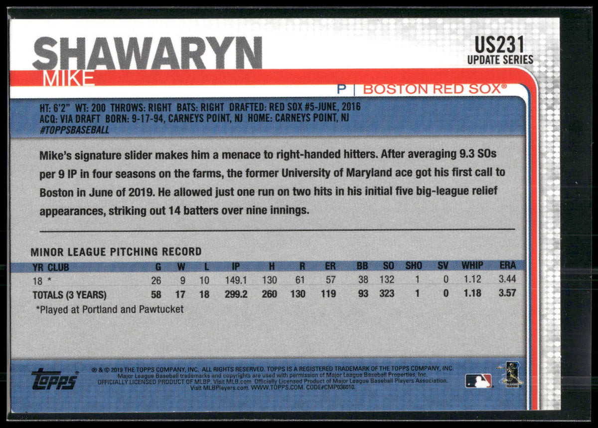 2019 Topps Update #US231 Mike Shawaryn